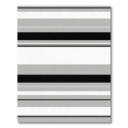 Modern Black Gray White Stripe Rug