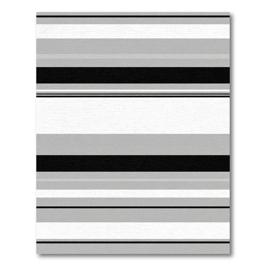 Modern Black Gray White Stripe Rug