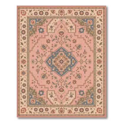 Medallion Pink Floral Medallion Vintage Area Rug