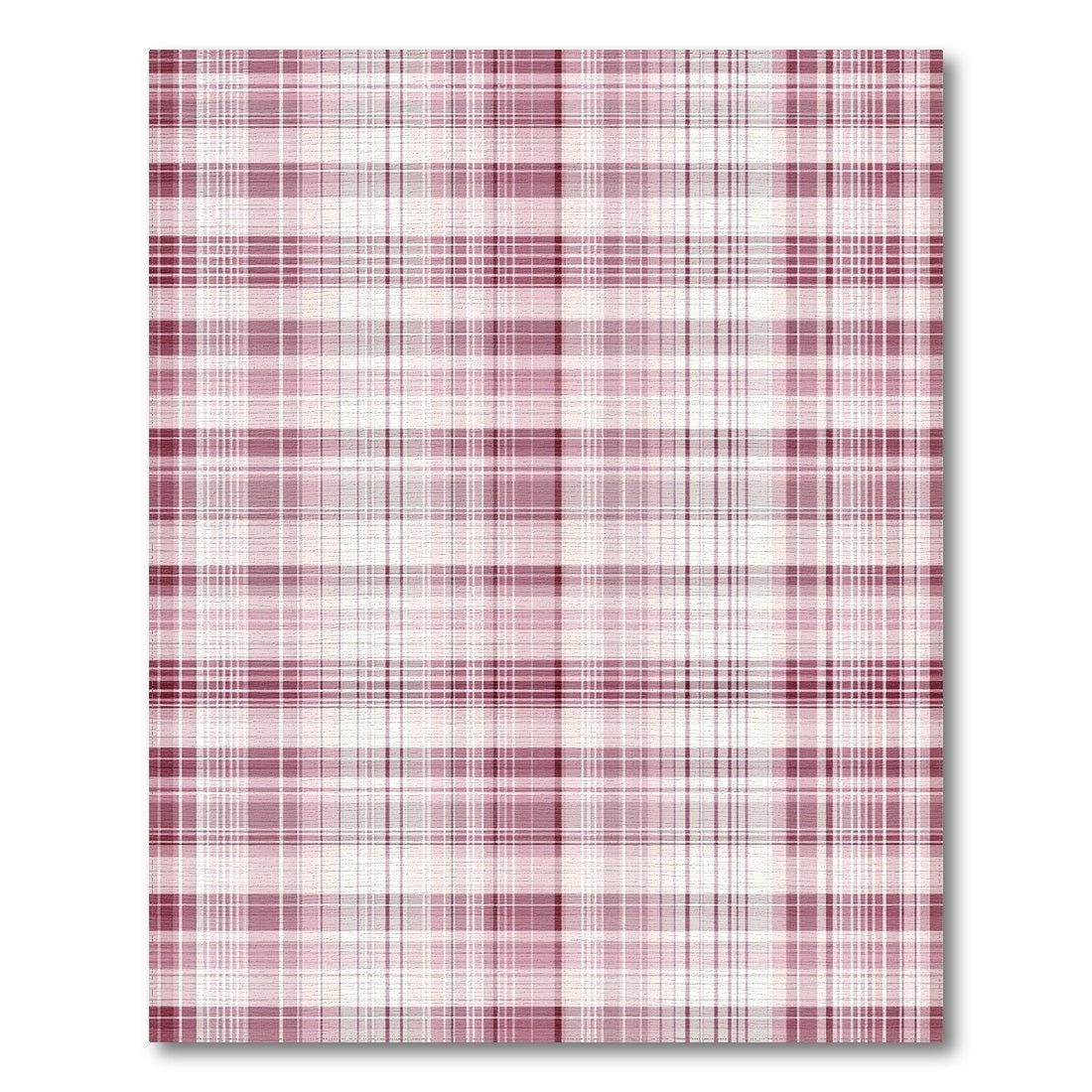 Pink Plaid Geometric Area Rug