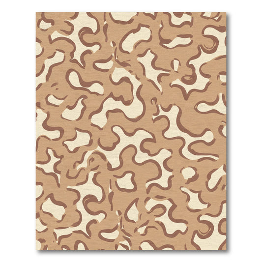 Earthy Tan Organic Swirl Rug