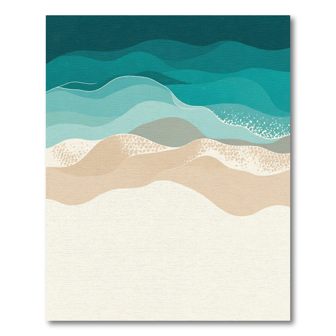 Serene Teal Ocean Abstract Coastal Rug