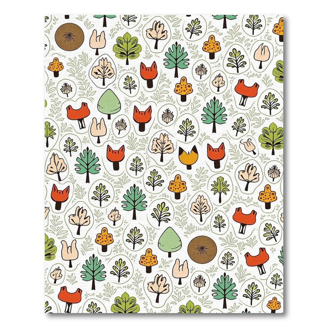 Whimsical Woodland Creatures And Trees Rug