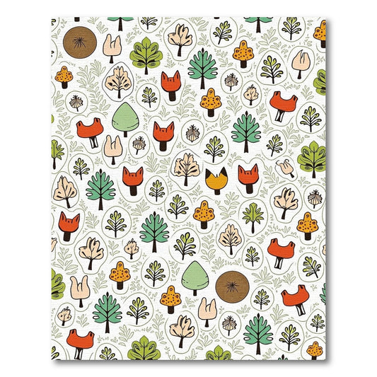 Whimsical Woodland Creatures And Trees Rug