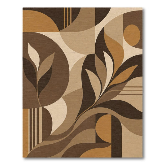 Brown Geometric Abstract Area Rug