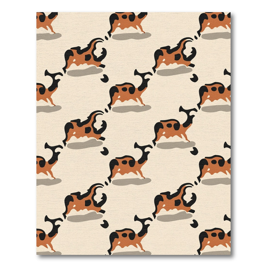 Orange Black Camel Abstract Kilim Pattern Rug