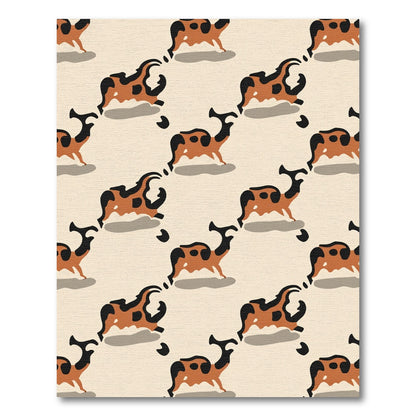 Orange Black Camel Abstract Kilim Pattern Rug