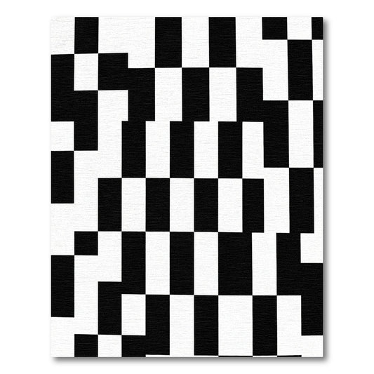 Monochromatic Geometric Checkered Grid Rug