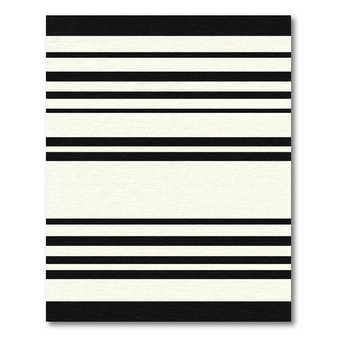 Classic Black White Horizontal Stripes Rug