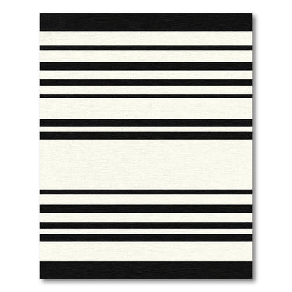Classic Black White Horizontal Stripes Rug
