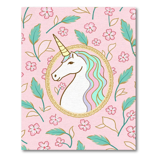Pink Unicorn Floral Enchantment Rug