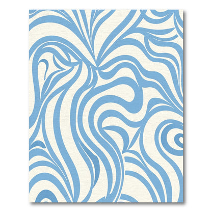 Soft Sky Blue Swirl Flow Rug
