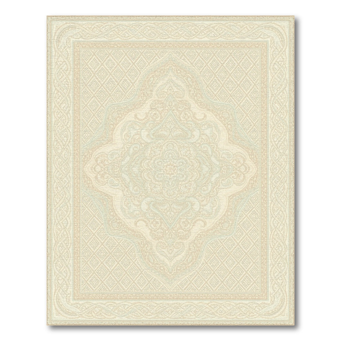 Beige Persian Medallion Area Rug