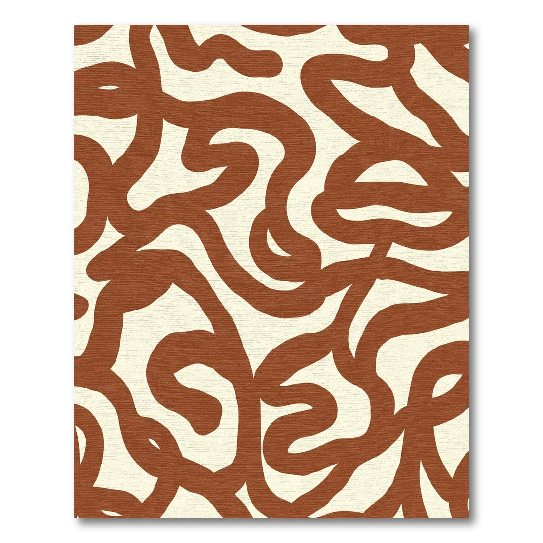 Earthy Terracotta Abstract Swirl Rug