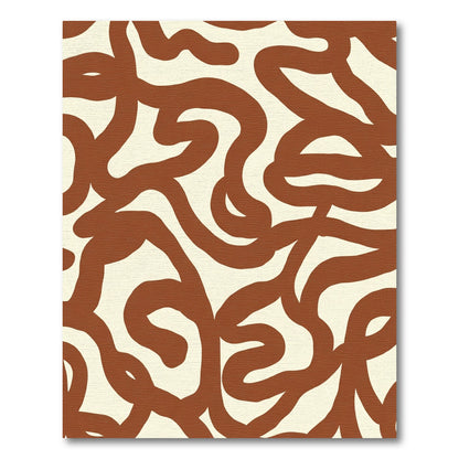Earthy Terracotta Abstract Swirl Rug