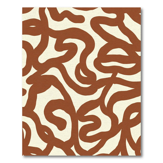 Earthy Terracotta Abstract Swirl Rug