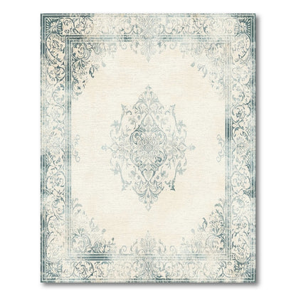 Blue and Teal Blue Teal Distressed Vintage Area Rug