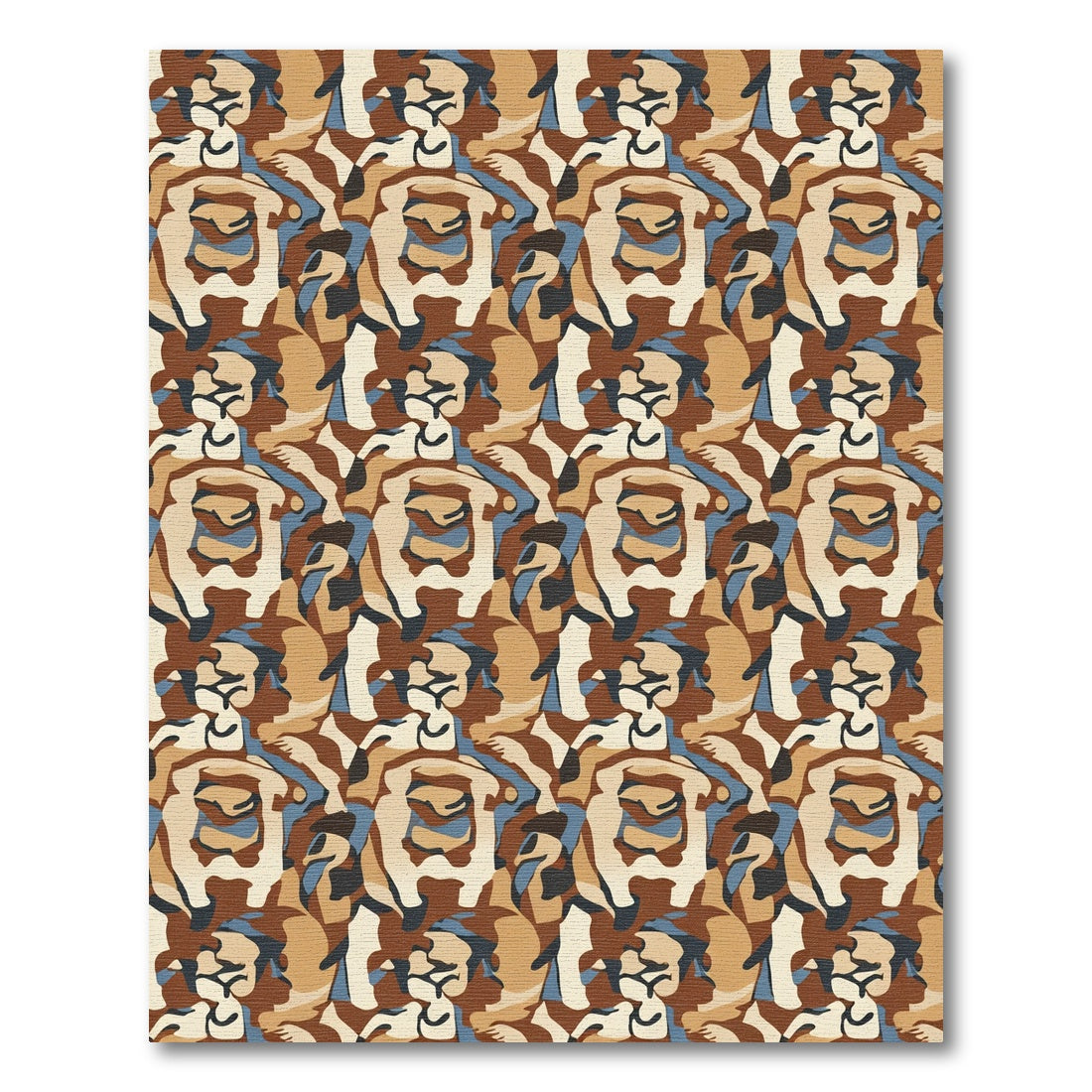 Earthy Brown Abstract Camouflage Rug