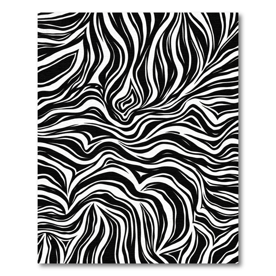 Abstract Black White Zebra Stripe Rug
