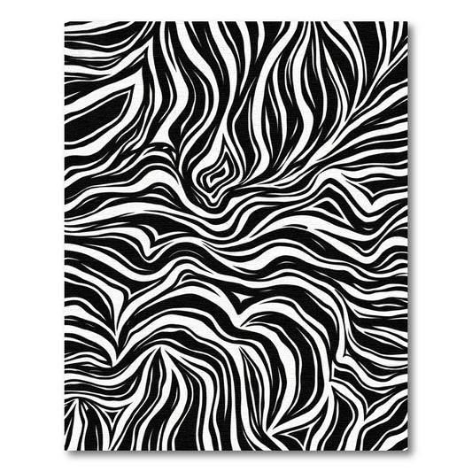 Abstract Black White Zebra Stripe Rug