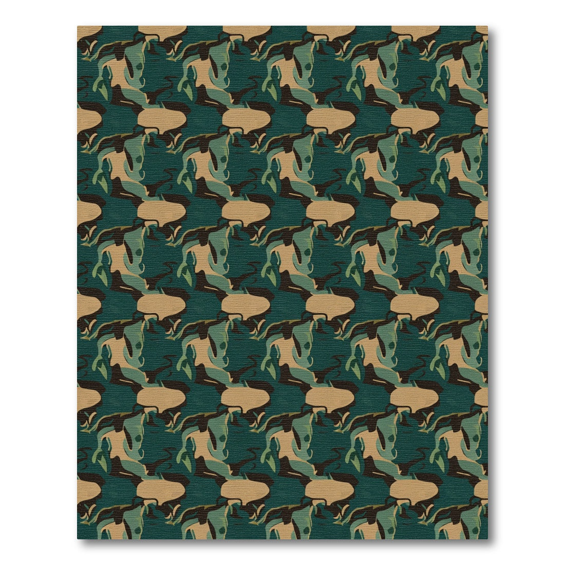 Earthy Woodland Abstract Camouflage Rug
