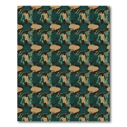 Earthy Woodland Abstract Camouflage Rug