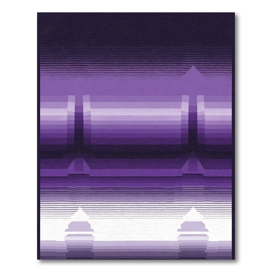 Purple Ombre Abstract Landscape Rug
