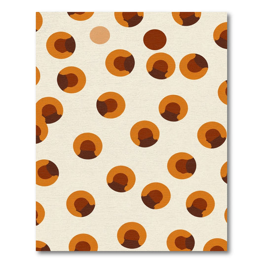Orange Earth Tone Abstract Circles Rug