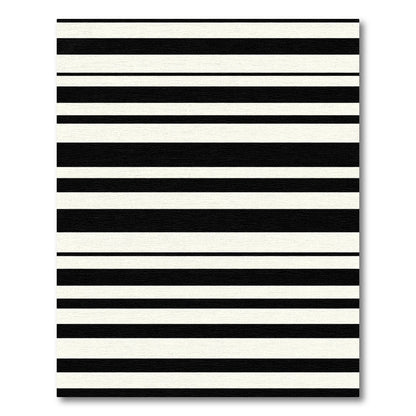 Black Cream Horizontal Stripe Rug