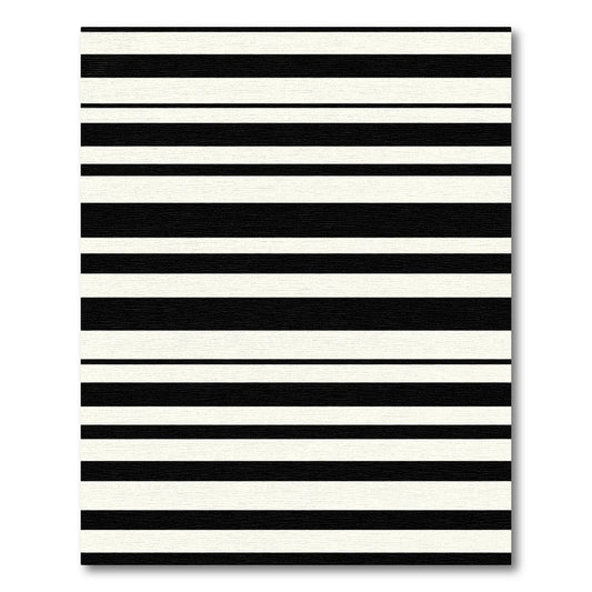 Black Cream Horizontal Stripe Rug