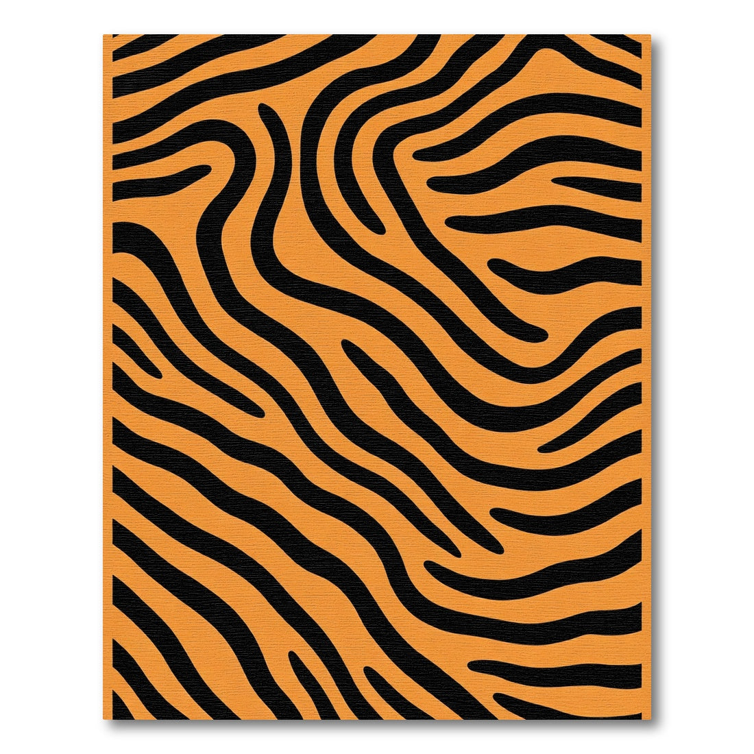 Orange Black Zebra Stripe Texture Rug