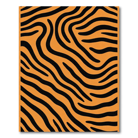 Orange Black Zebra Stripe Texture Rug