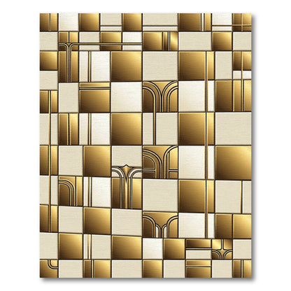 Gilded Cream Geometric Art Deco Rug