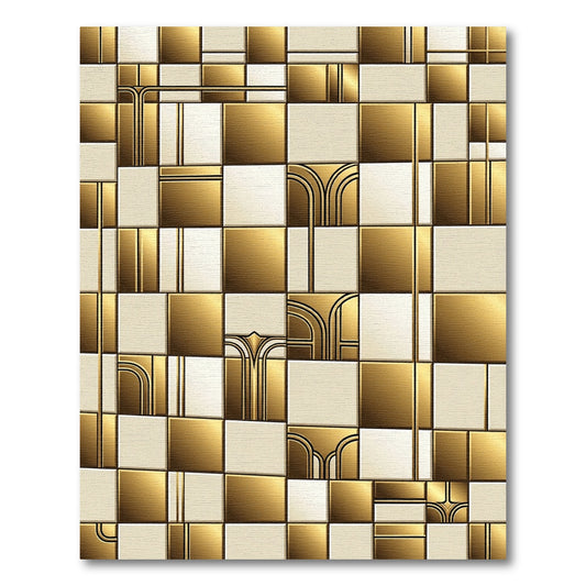 Gilded Cream Geometric Art Deco Rug