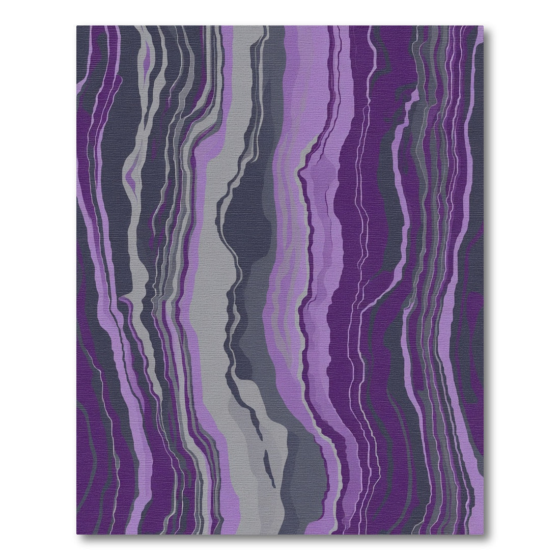Purple and Gray Abstract Stone Layers Rug