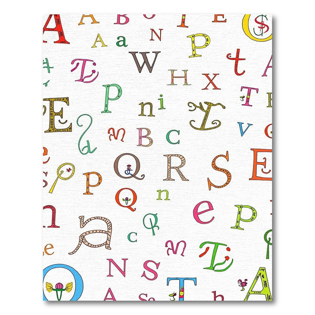 Whimsical Alphabet Scatter Art Rug