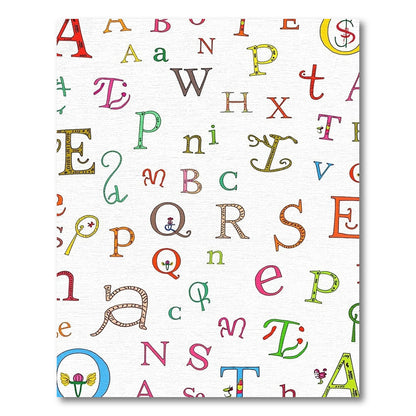 Whimsical Alphabet Scatter Art Rug