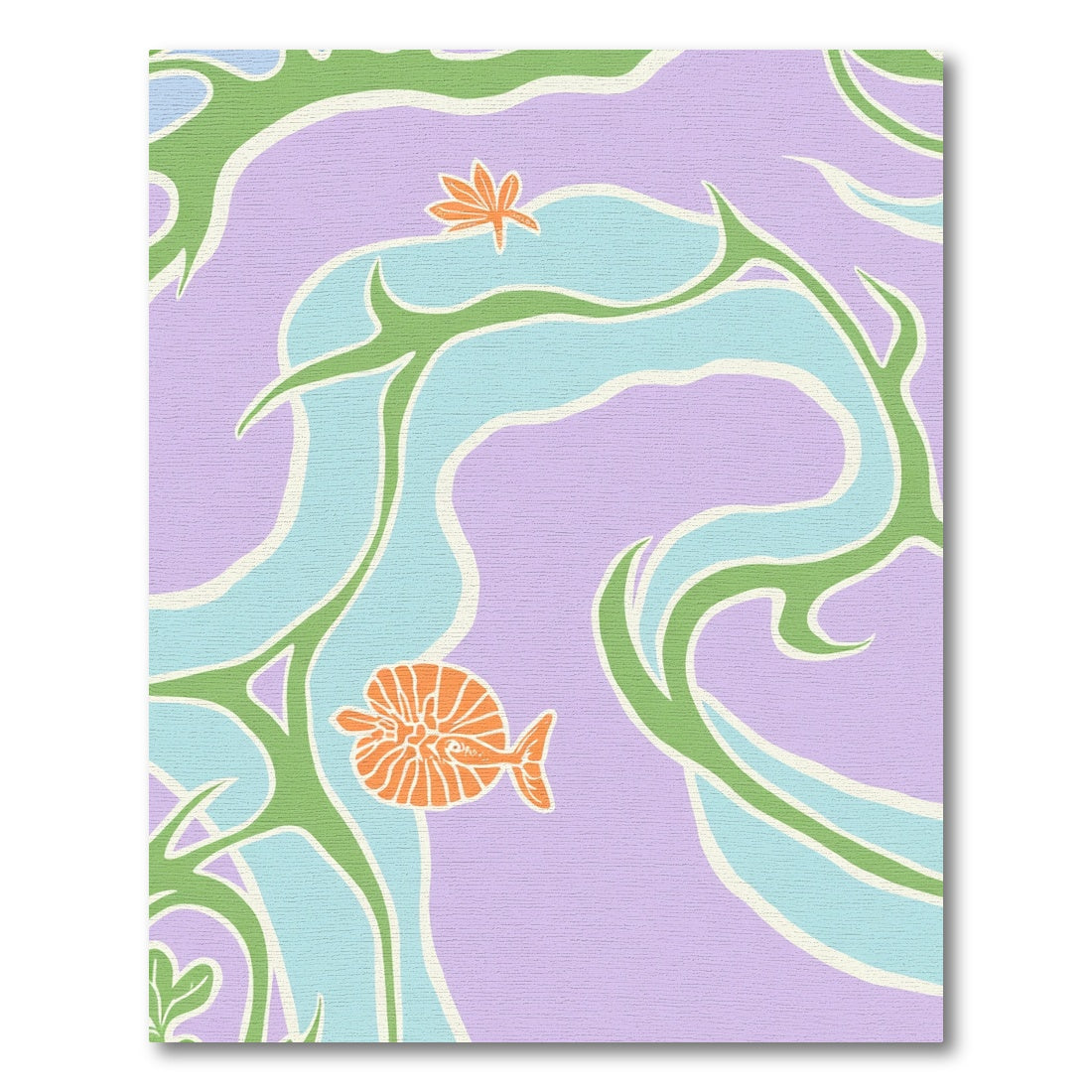 Pastel Lilac Whimsical Water Creature Rug