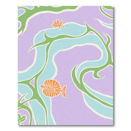 Pastel Lilac Whimsical Water Creature Rug