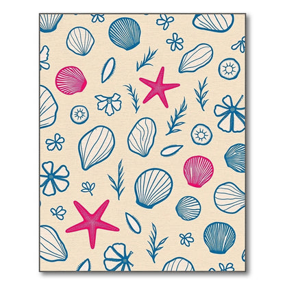 Oceanic Seashell Starfish Marine Medley Rug