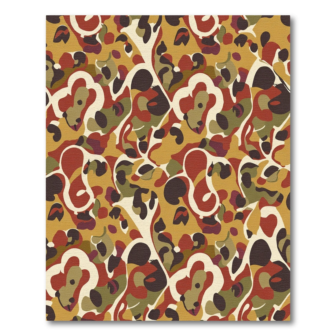 Earthy Tone Abstract Camouflage Rug