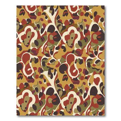 Earthy Tone Abstract Camouflage Rug