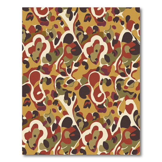 Earthy Tone Abstract Camouflage Rug