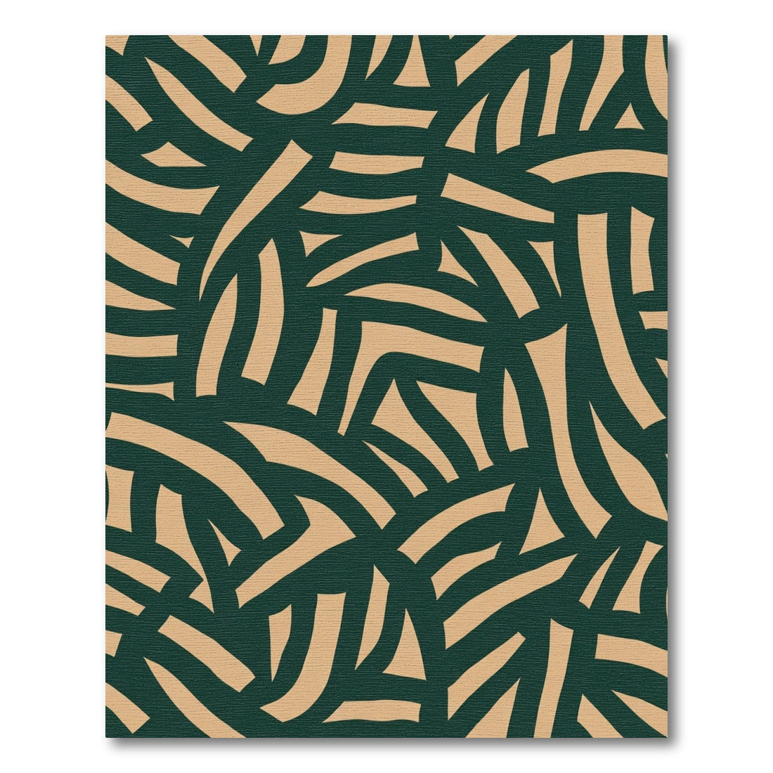 Peachy Curved Lines Emerald Abstract Rug