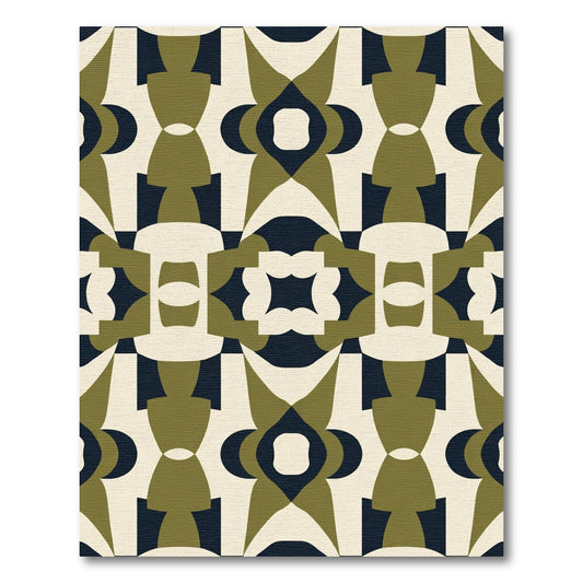 Retro Abstract Geometric Tessellation Rug