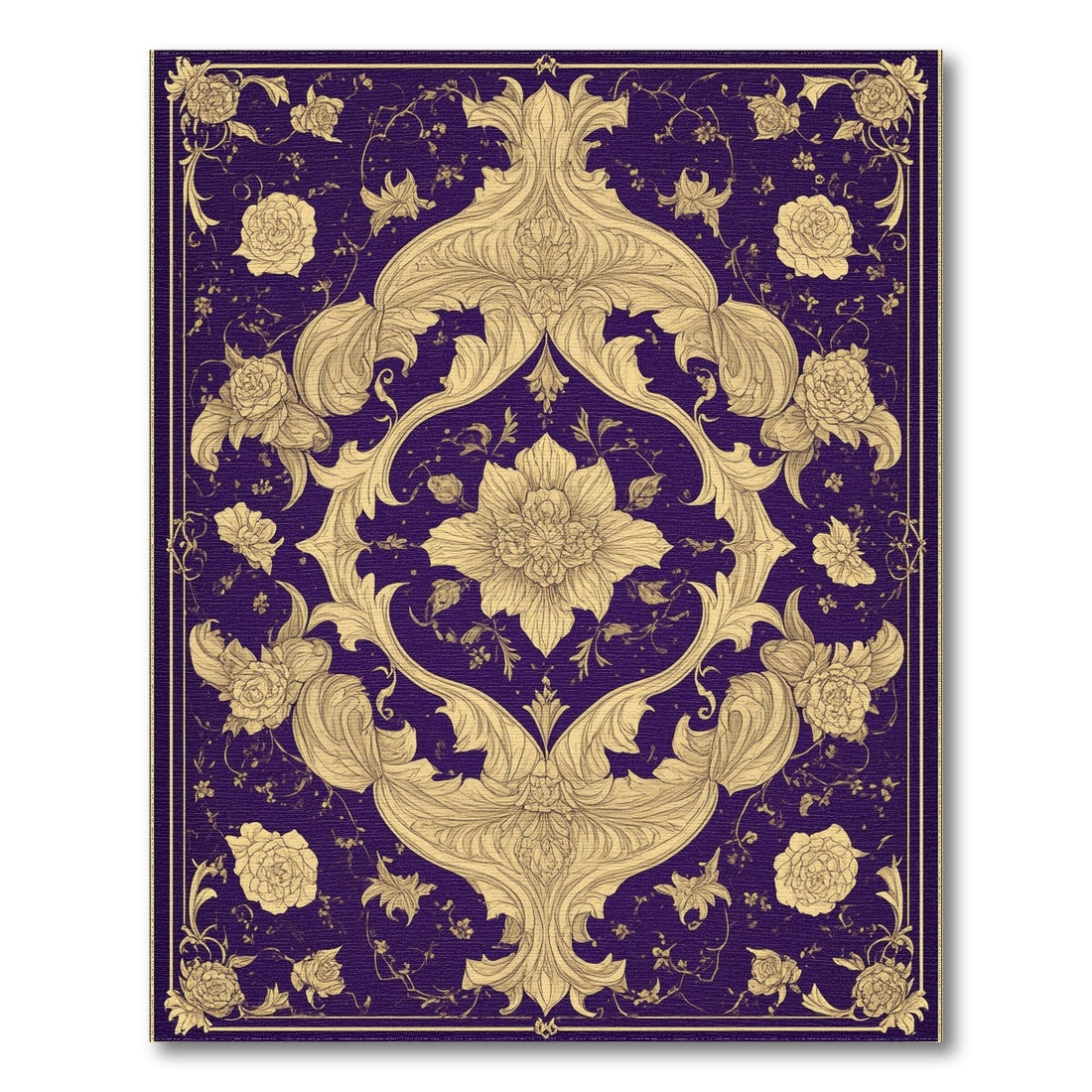 Purple Floral Vintage Area Rug