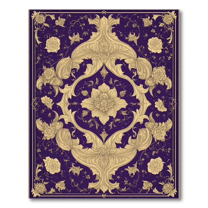 Purple Floral Vintage Area Rug