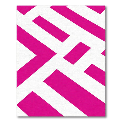 Bright Pink Geometric Angles Rug