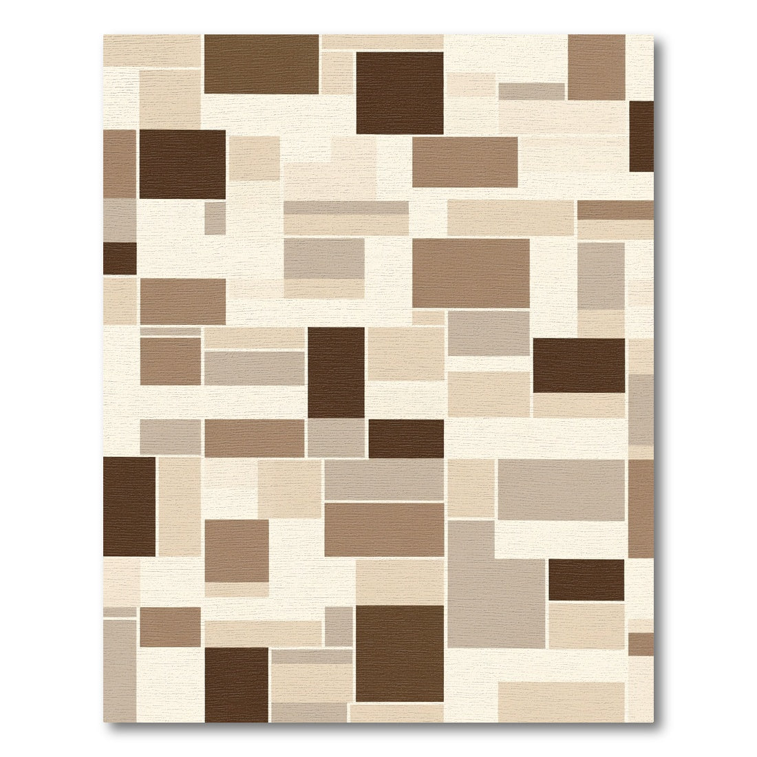 Earth Tones Abstract Geometric Blocks Rug