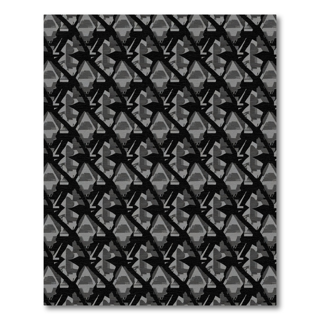 Geometric Dark Gray Diamond Accordion Rug
